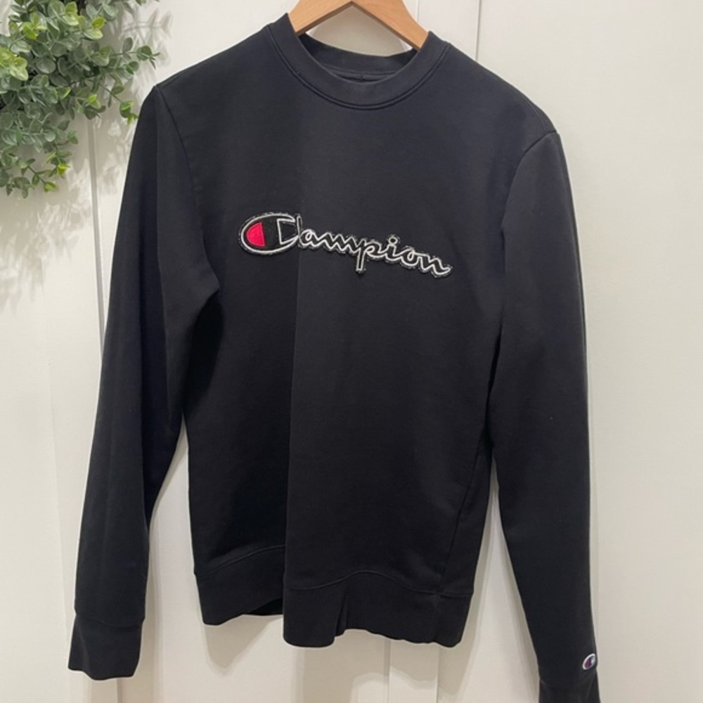 Champion Black Crewneck Sweatshirt Authentic Athleticwear Size S